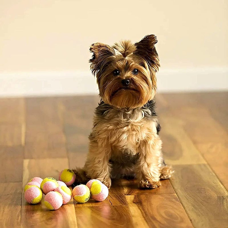 Midlee X-Small Dog Tennis Balls 1.5" Pack of 12- Puppy Mini Fetch Pet Little Tennis Balls -Yellow/Pink - Image 3